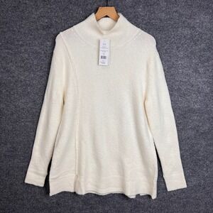 NEW $128 French Connection Winter‎ White High Neck Sweater Long Sleeve Women's M